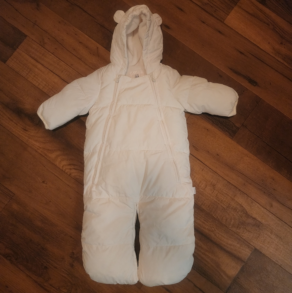 Baby Gap Puffer Snowsuit/Snow Sack w/ Fleece Lining and Bear Eared Hood